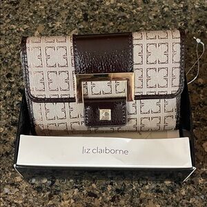 Liz Claiborne Elegant Brown and Cream Clutch